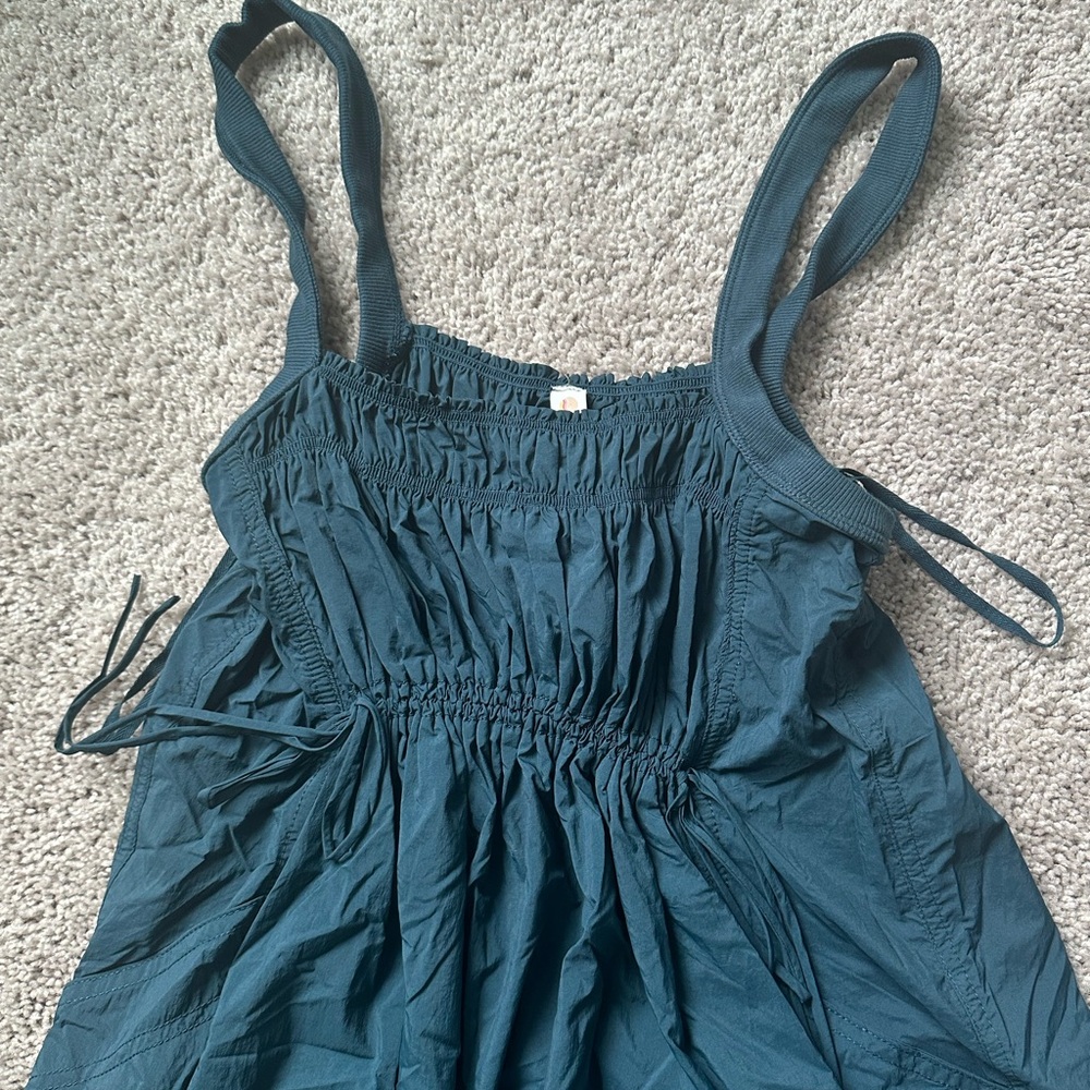 Anthropologie Daily Practice Utility Midi Dress Teal Dress Size XS - Picture 2 of 4